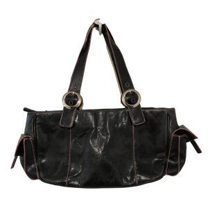 Vintage Trissino Black Leather Hand Bag